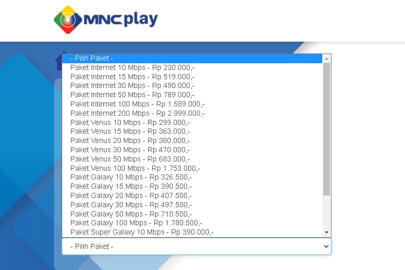 Daftar harga paket internet MNC Play