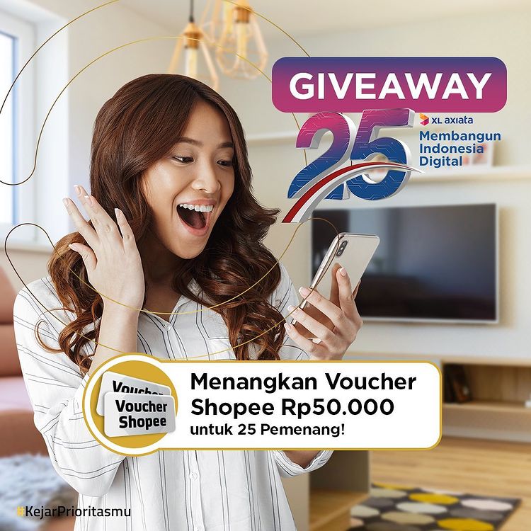 Giveaway Umur XL Axiata Berhadiah Voucher Shopee Untuk 25 Pemenang