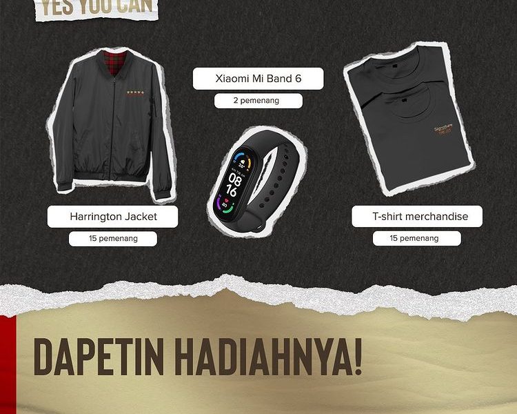 Hadiah - Giveaway Ubah Cara Main Berhadiah Xiaomi Mi Band 6, Jaket Harrington, dll