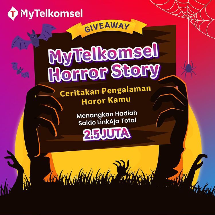 Kuis Cerita Horor MyTelkomsel Berhadiah Saldo LinkAJa Total 2.5 Juta