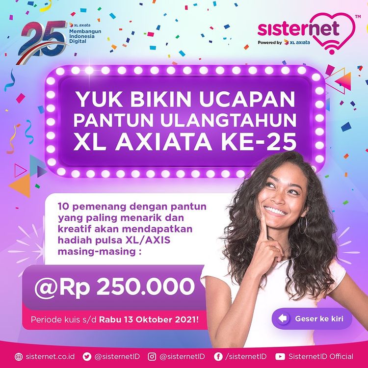 Kuis Pantun Ultah XL ke-25 Berhadiah Pulsa 2.5 Juta Untuk 10 Pemenang