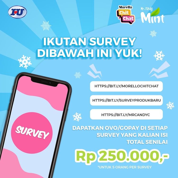 Kuis Survei Online Berhadiah Produk IU Berhadiah Saldo Total 1 Juta Rupiah