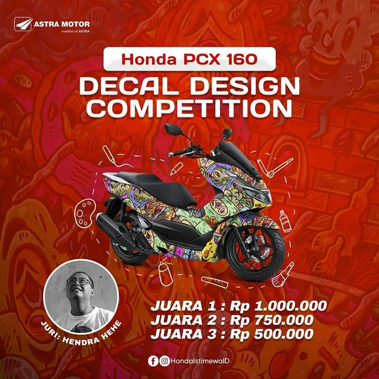 Lomba Desain Decal Honda PCX 160 Total Hadiah Jutaan Rupiah