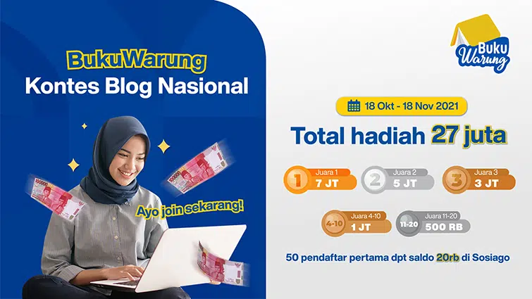 Lomba Menulis Blog Buku Warung Berhadiah Total 27 Juta Rupiah