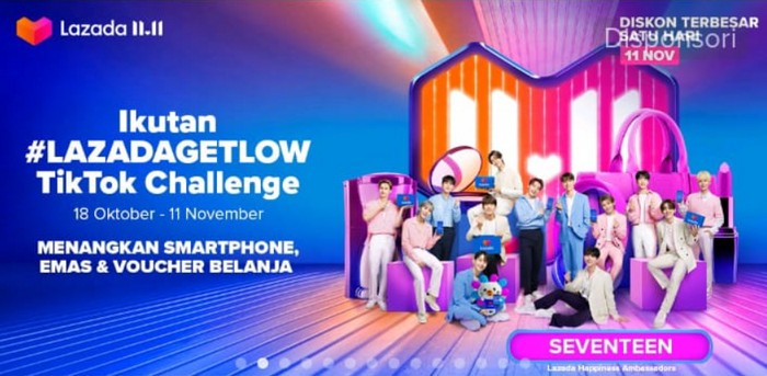 Lomba Tiktok Lazada Get Low Berhadiah Smartphone, Emas & Voucher