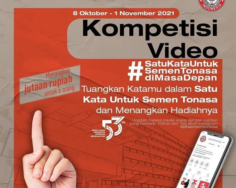 Lomba Video Satu Kata Untuk Semen Tonasa Berhadiah Jutaan Rupiah