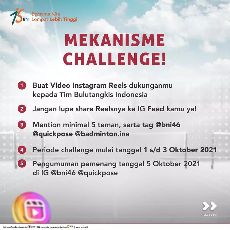 Mekanisme Lomba Video Yel-Yel Dukung Tim Bulutangkis Total 15 Juta!