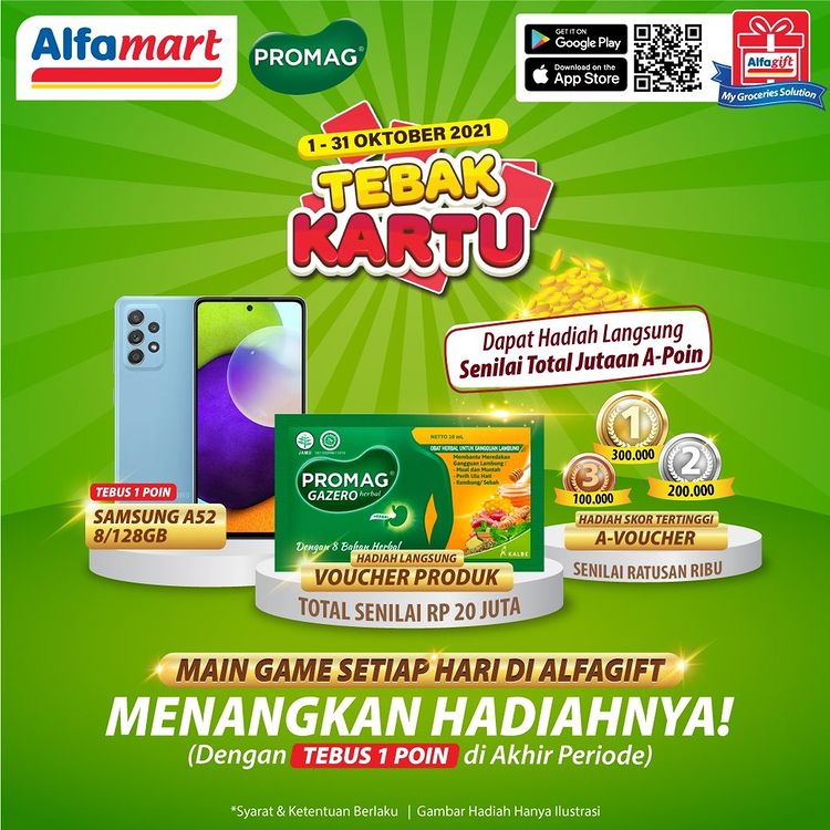 Main Game Tebak Kartu Alfamart Berhadiah Voucher, Poin & Gadget Keren