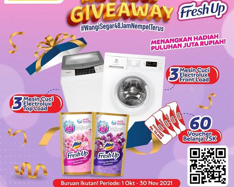 Review Giveaway Attack Fresh Up Alfamart Hadiah 6 Mesin Cuci & Voucher