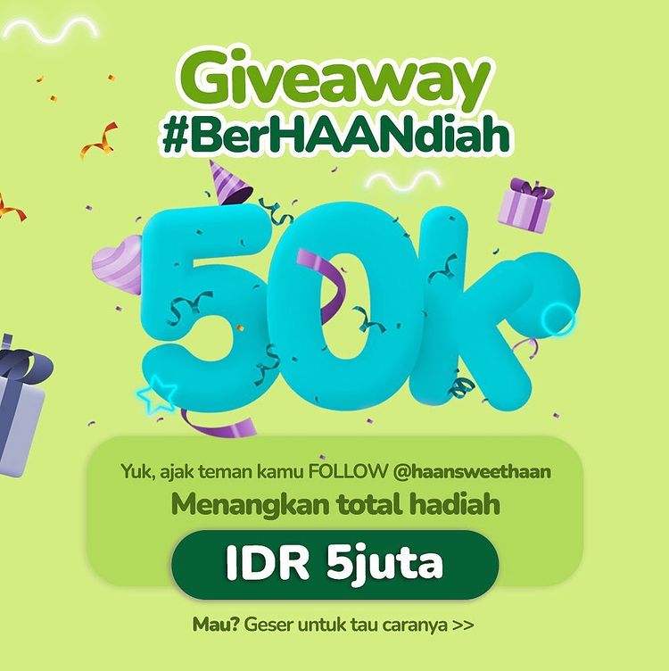 Kuis Ajak Teman Haan 50K Berhadiah Saldo Total 5 Juta & 30 Hampers