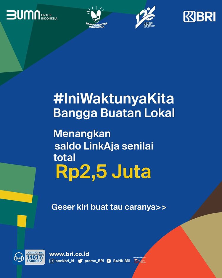 Kuis Ini Waktunya Bangga Buatan Lokal Hadiah Saldo LinkAja 2.5 Juta