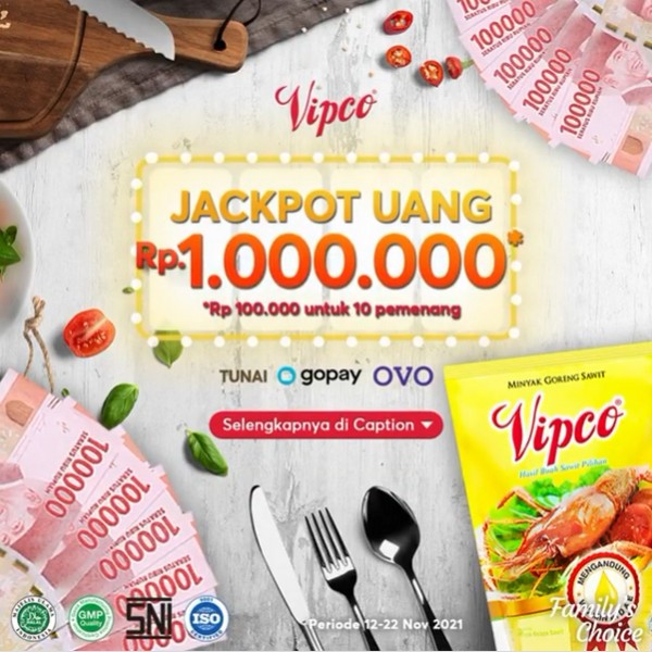 Kuis Vipco Giveaway Berhadiah Uang Total 1 Juta Untuk 10 Pemenang