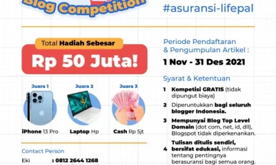 Lomba Blog Pentingnya Melek Asuransi Hadiah iPhone 13, Laptop & Uang