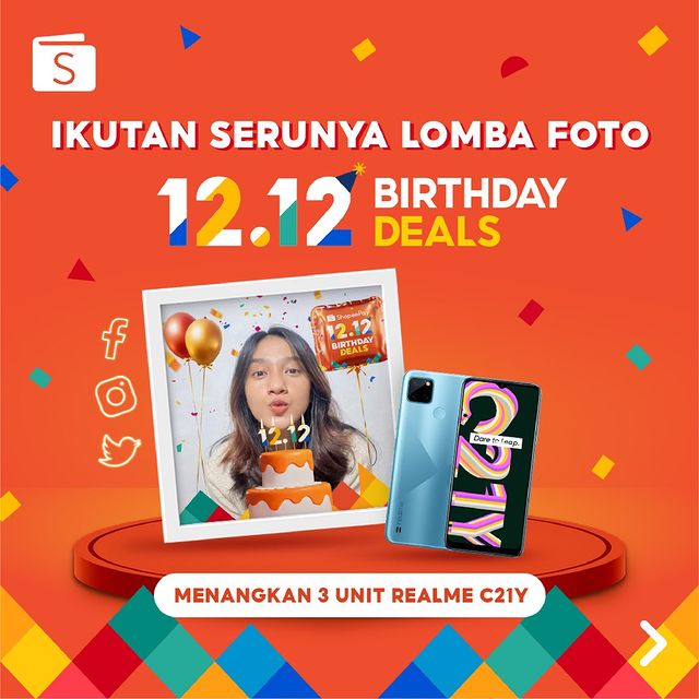 Lomba Foto 12.12 Birthday Deals Berhadiah 3 unit HP REALME C21Y