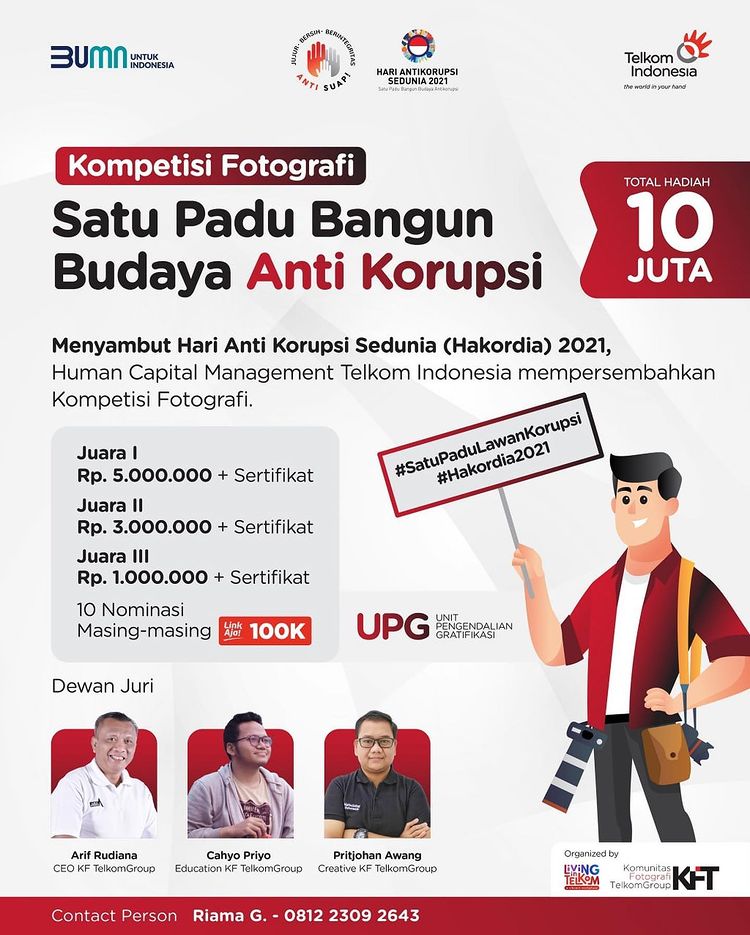 Lomba Foto Satu Padu Bangun Budaya Anti Korupsi Total Hadiah 10 Juta