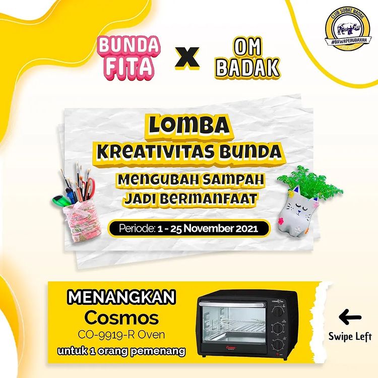 Lomba Kreasi Sampah Berhadiah Oven Cosmos CO-9919-R