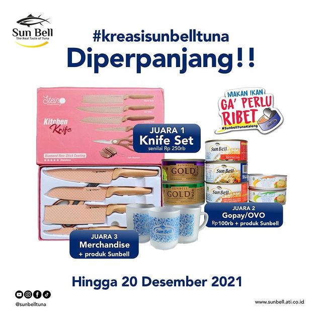 Lomba Kreasi Sunbell Tuna Berhadiah Knife Set, Saldo, Merch & Produk Diperpanjang Lomba Kreasi Sunbell Tuna Berhadiah Knife Set, Saldo, Merch & Produk Diperpanjang