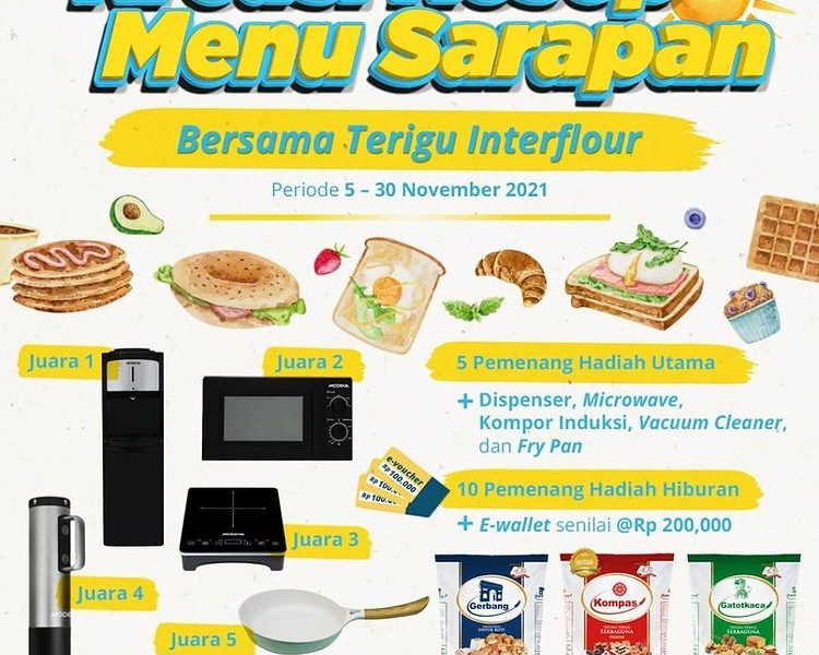 Lomba Resep Menu Sarapan Berhadiah Dispenser, Microwave, Kompor, dll