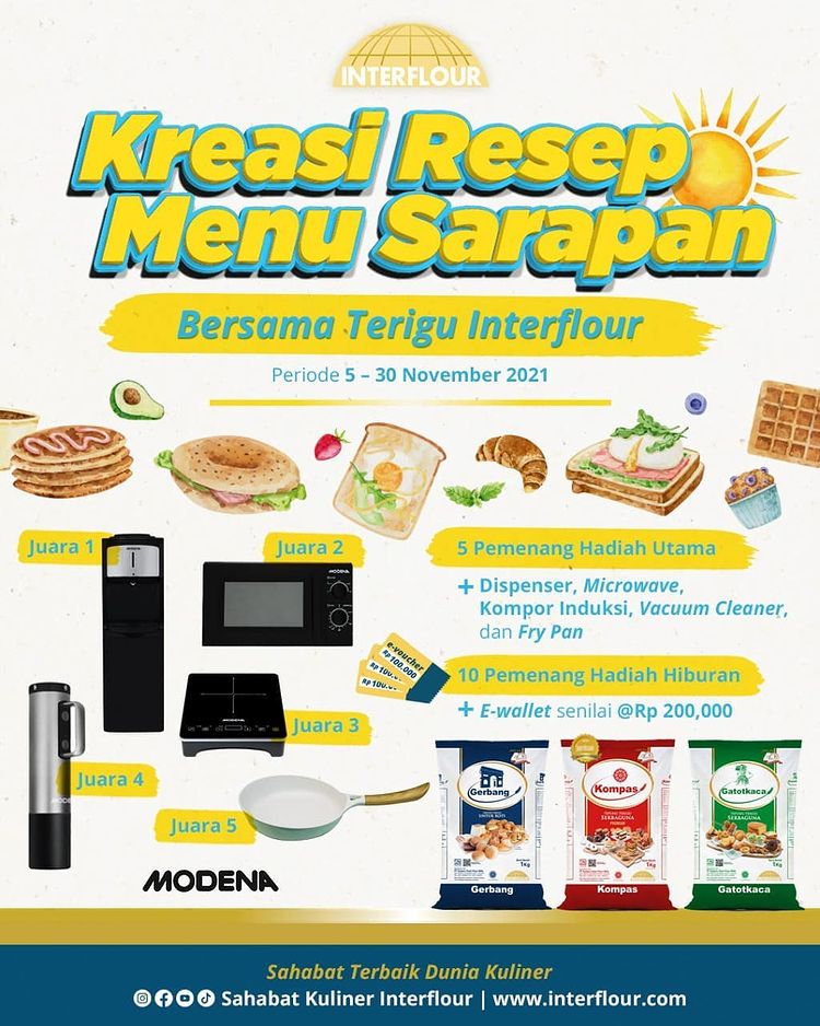 Lomba Resep Menu Sarapan Berhadiah Dispenser, Microwave, Kompor, dll