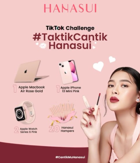 Lomba TikTok Taktik Cantik Hanasui Berhadiah Macbook Air, iPhone 13, dll