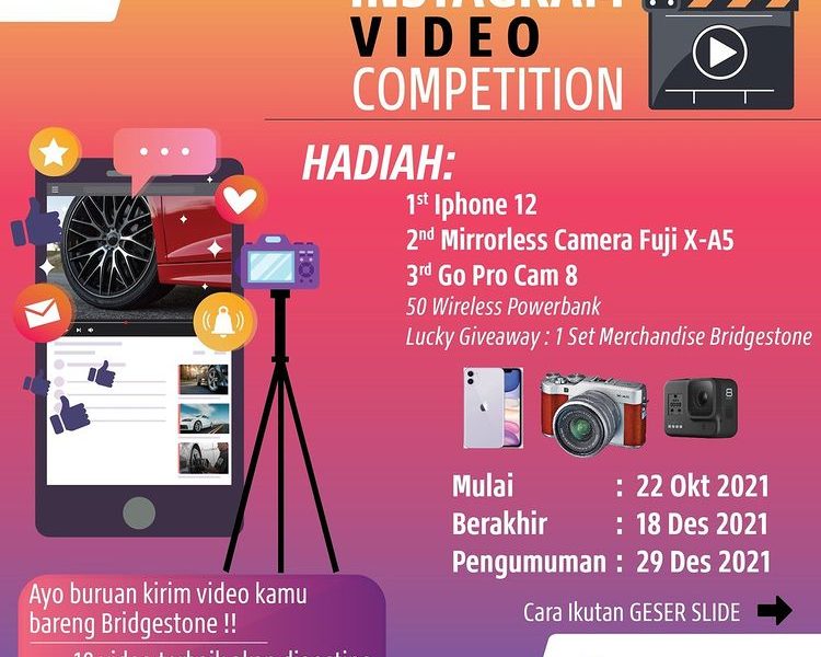 Lomba Video Instagram Bridgestone Berhadiah iPhone 12, Fujifilm X-A5, dll