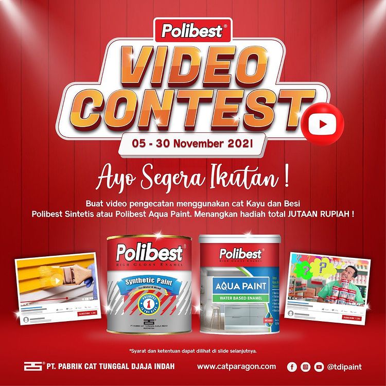 Lomba Video Ngecat Pakai Polibest Berhadiah Total 1.750.000 IDR (1) Lomba Video Ngecat Pakai Polibest Berhadiah Total 1.750.000 IDR