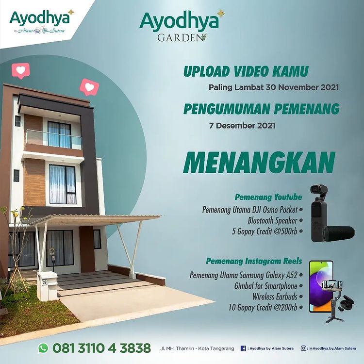 Lomba Video Review Rumah Ayodhya Berhadiah DJI Osmo Pocket, HP, dll (2)