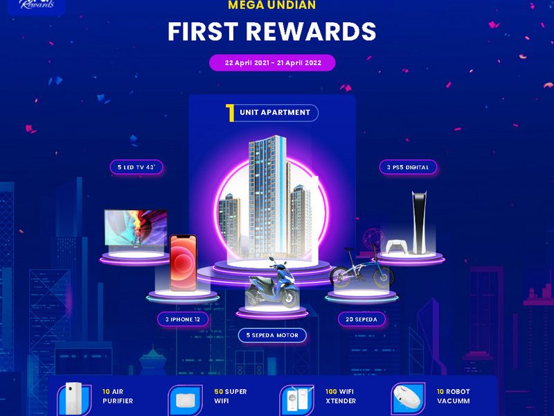 Mega Undian First Media Berhadiah Apartemen, PS 5, Motor, iPhone, dll