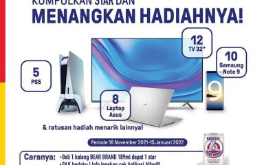 Promo STAR Bear Brand Berhadiah 12 TV, 5 PS 5, 8 Laptop, dan lainnya