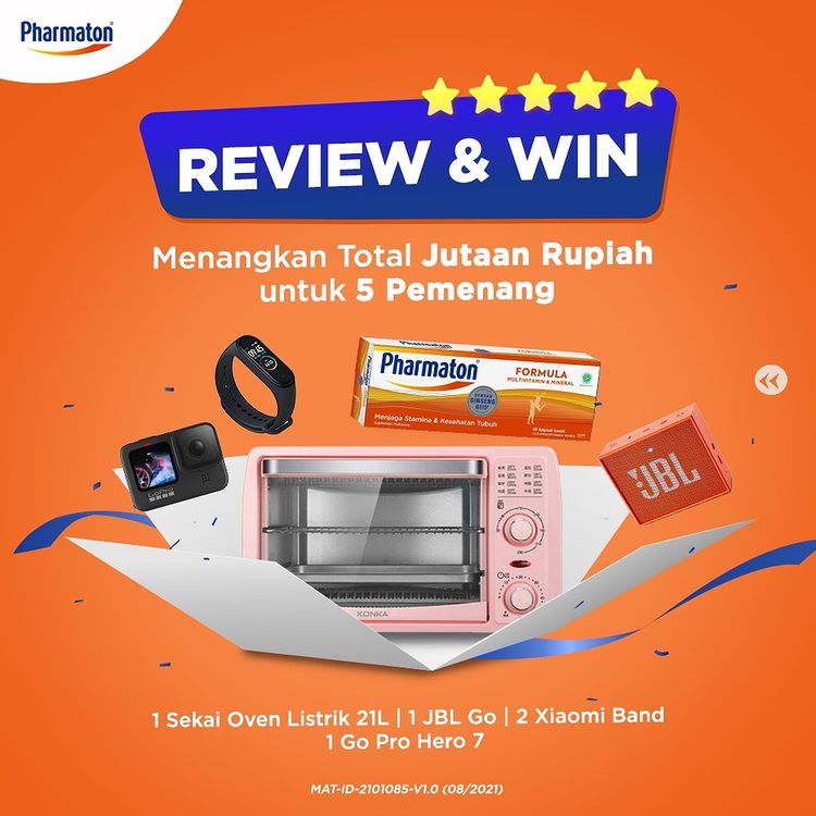 Review Pharmaton dan Menangkan Go Pro Hero 7, Oven Sekai, JBl, dll