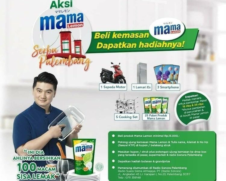 Undian Aksi Mama Lemon Serbu Palembang Berhadiah Motor, Kulkas, Hp, dll