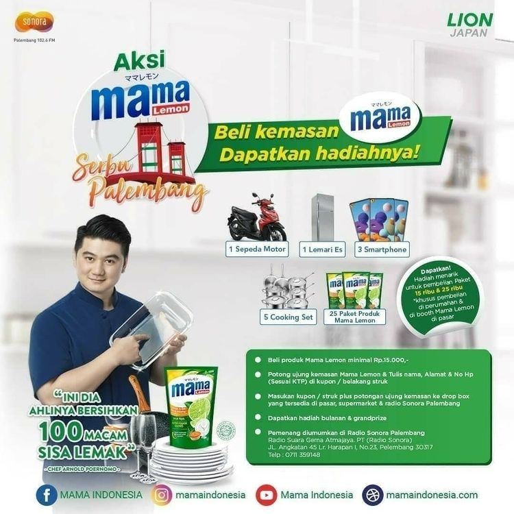 Undian Aksi Mama Lemon Serbu Palembang Berhadiah Motor, Kulkas, Hp, dll