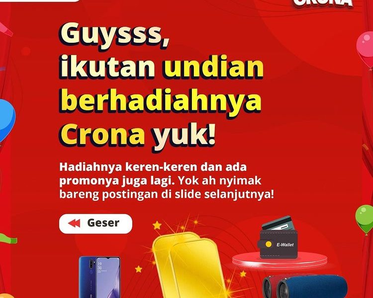 Undian Lem Crona Berhadiah Emas, Smartphone, Speaker & Saldo
