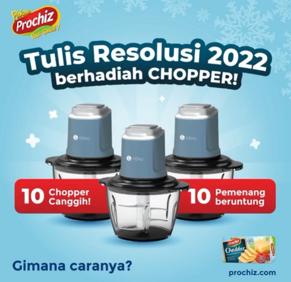 Kuis Resolusi 2022 Keju Prochiz Berhadiah 10 Food Chopper