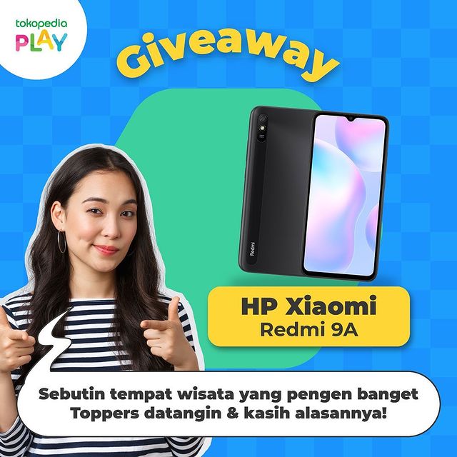 Kuis Wisata Tokopedia Play Berhadiah Xiaomi Redmi 9A Gratis