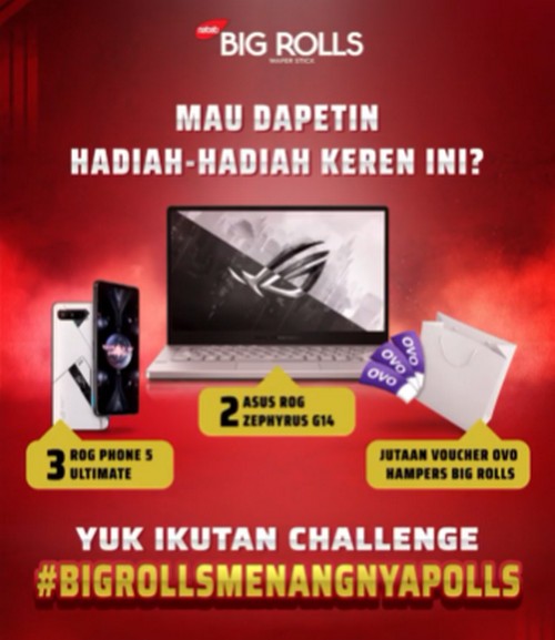 Lomba Big Rolls Menangnya Polls Grandprize Laptop ASUS ROG, HP, dll