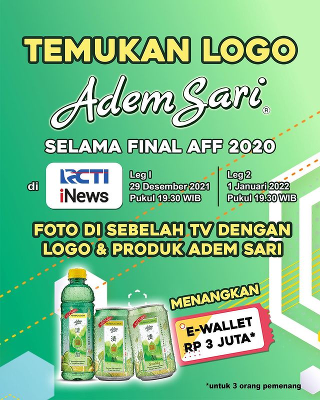 Lomba Foto Adem Sari Final AFF 2020 Berhadiah E-Wallet Total 3 Juta