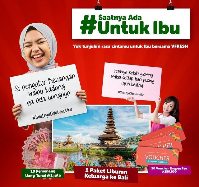 Lomba Foto Ibu Super Vfresh Berhadiah Liburan ke Bali, Uang 10 Juta, dll