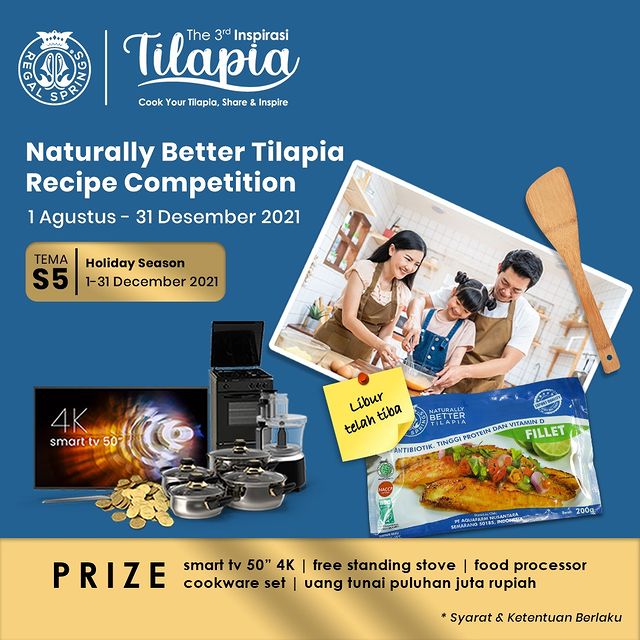 Lomba Resep Tilapia Regal Spring Berhadiah Smart TV, Uang, Saldo, dll