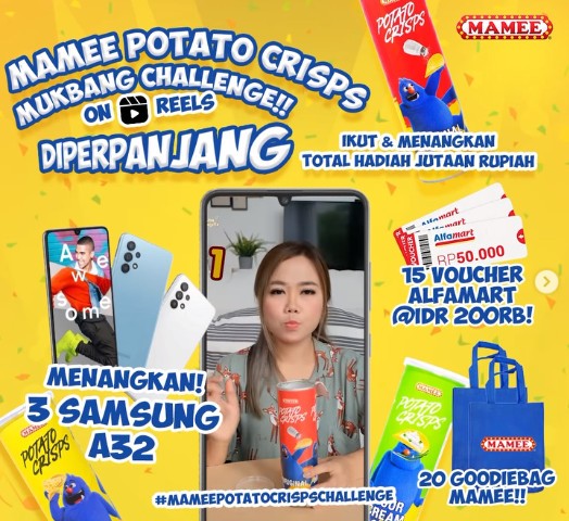 Lomba Video TikTok Mukbang Mamee Berhadiah Samsung A32, dll Diperpanjang