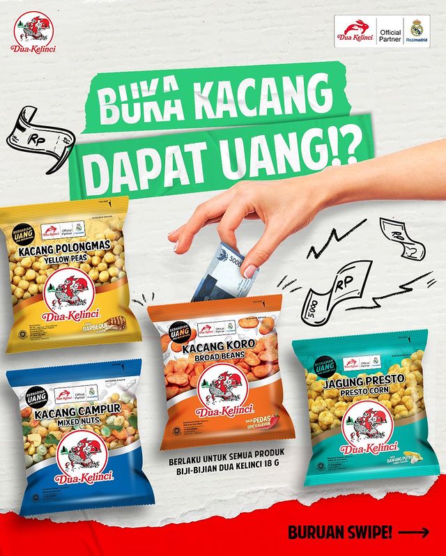 Promo Buka Kacang Dua Kelinci Berhadiah Langsung Uang Hingga 50K