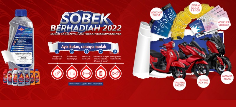 Promo Federal Oil Sobek Berhadiah 2022 Dapatkan Yamaha XMAX