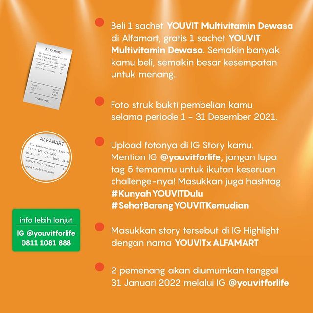 Mekanisme Promo Kunyah Youvit x Alfamart Berhadiah 2 unit iPhone 13