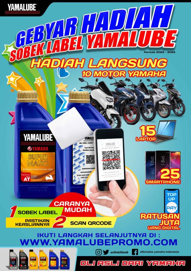 Promo Sobek Label Yamalube 2023 Berhadiah 10 Motor Yamaha