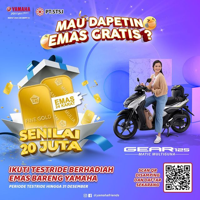 Test Ride Motor Yamaha Gear 125 Berhadiah Emas Senilai 20 Juta Rupiah