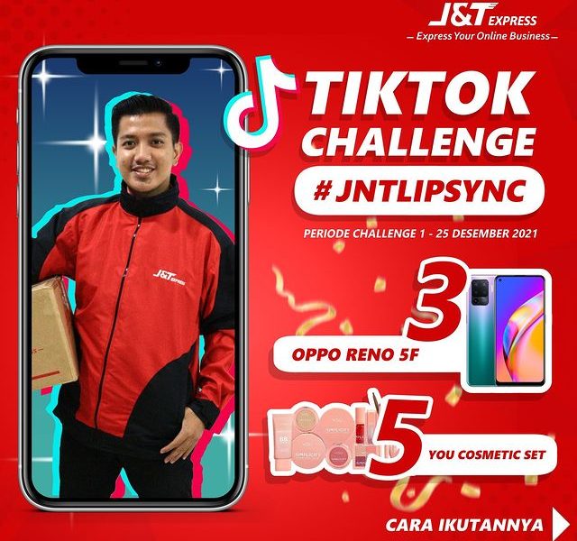TikTok Challenge Jnt Lip Sync Berhadiah 3 OPPO RENO 5F & Kosmetik
