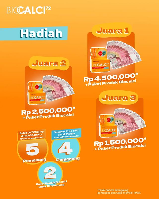 Total hadiah Lomba Video Melihatmu Kuat Berhadiah Uang 8,5 Juta, Saldo, Produk, dll