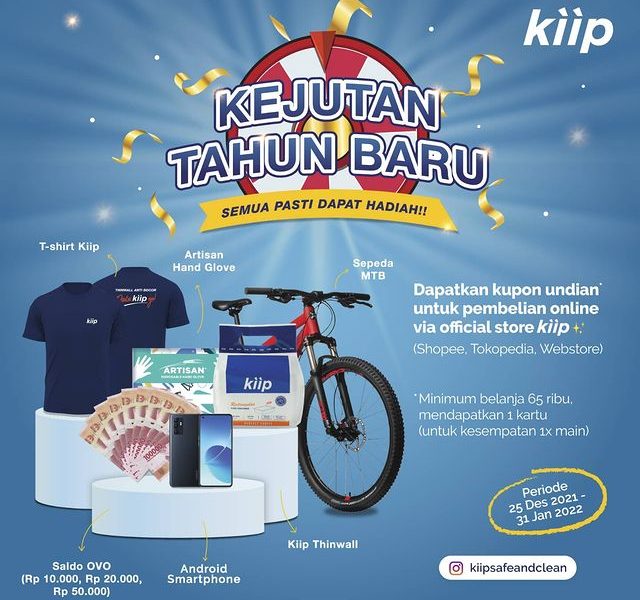 Undian Kejutan Tahun Baru Kiip Berhadiah Sepeda MTB, HP, Saldo, dll