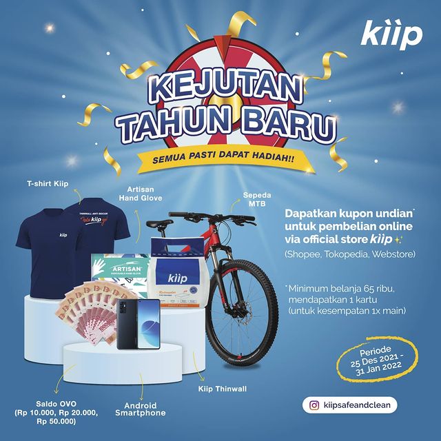 Undian Kejutan Tahun Baru Kiip Berhadiah Sepeda MTB, HP, Saldo, dll