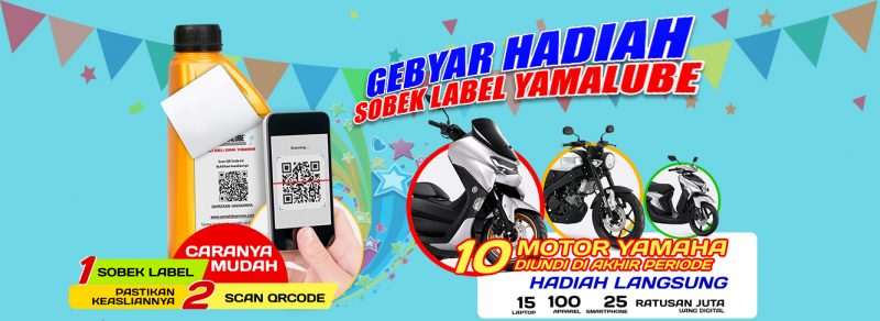 Undian Sobek Label Yamalube Berhadiah 10 unit Motor Yamaha